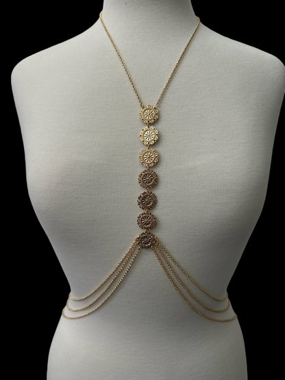 Tassels Boho Middle Metal Disc Statement Chain Body Jewellery - Fatisha Boutique