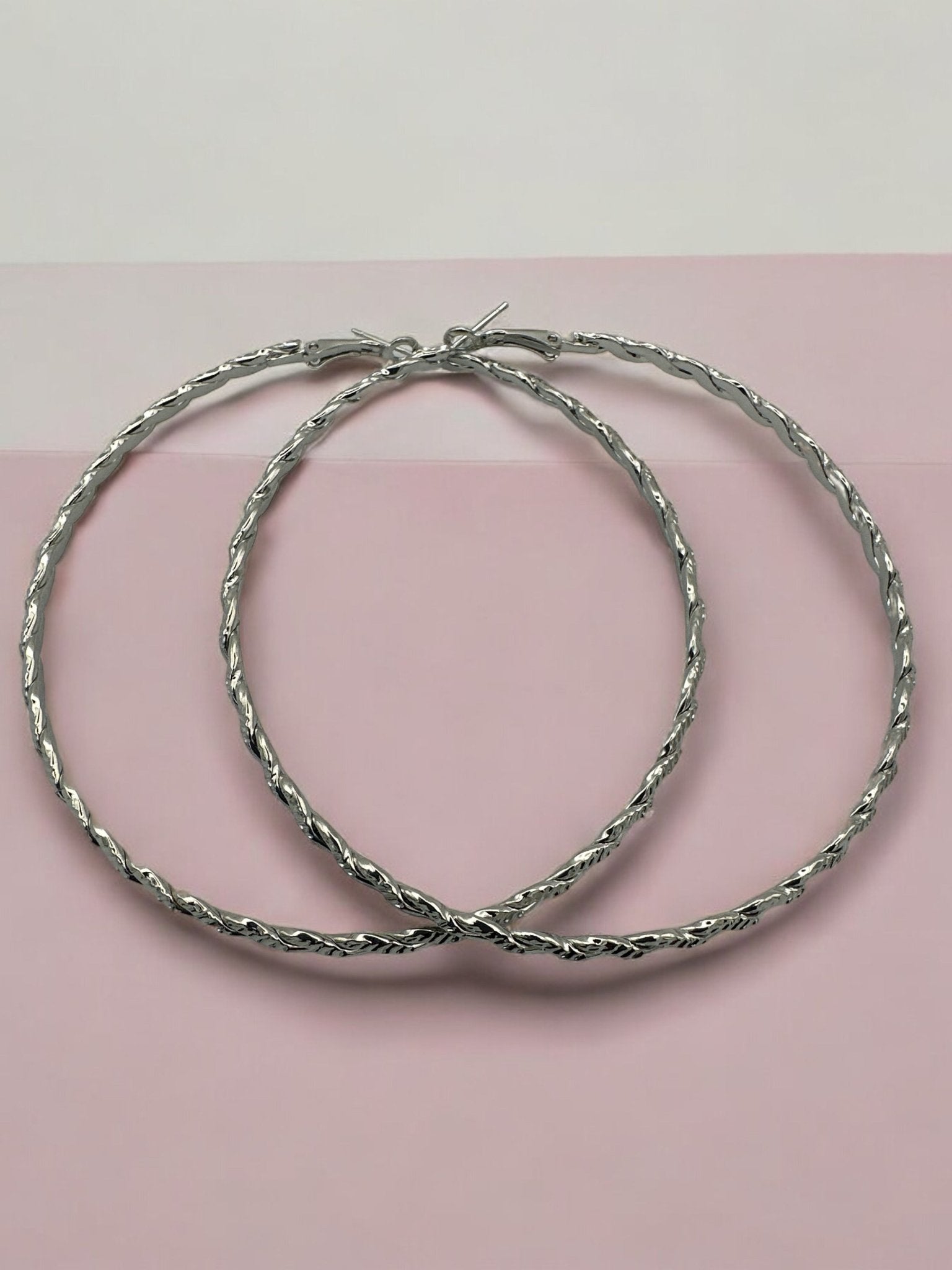 Twisted Design Metal Statement Hoop Earrings - Fatisha Boutique