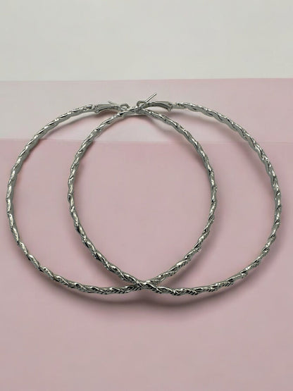 Twisted Design Metal Statement Hoop Earrings - Fatisha Boutique