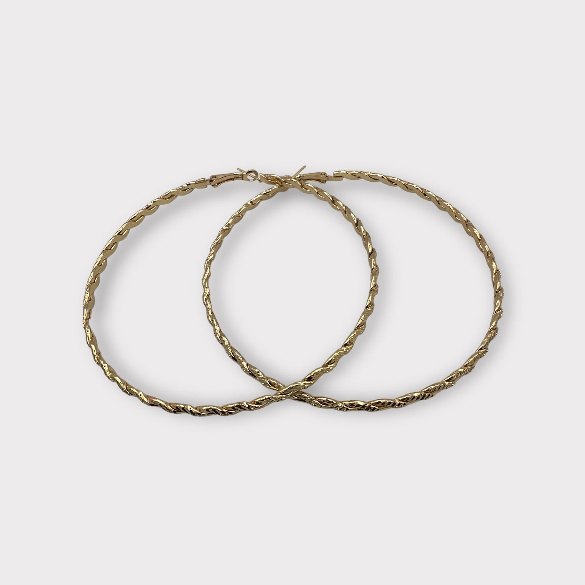 Twisted Design Metal Statement Hoop Earrings - Fatisha Boutique