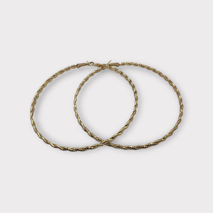 Twisted Design Metal Statement Hoop Earrings - Fatisha Boutique