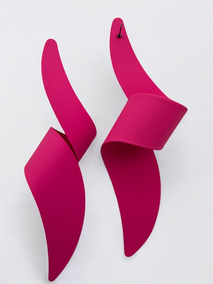 Twisted Spiral Metal Statement Earrings – Bold Colourful Design - Fatisha Boutique