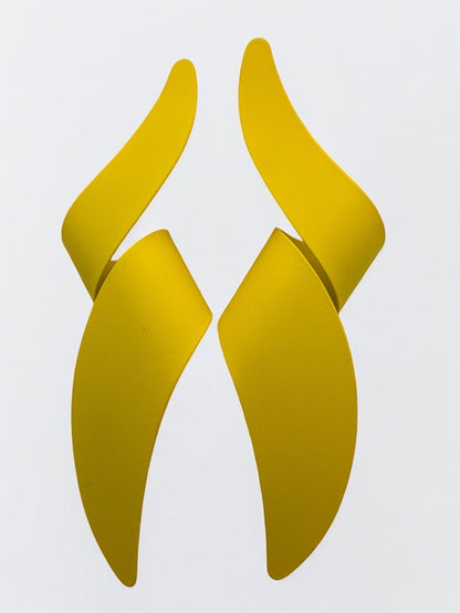 Twisted Spiral Metal Statement Earrings – Bold Colourful Design - Fatisha Boutique