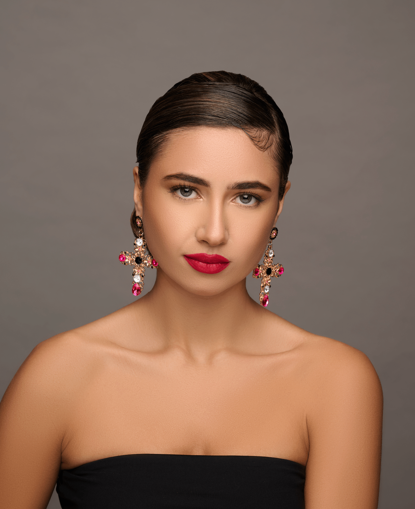 Vintage Baroque Cross Dangle Earrings – Elegant Gothic Statement Jewellery - Fatisha Boutique