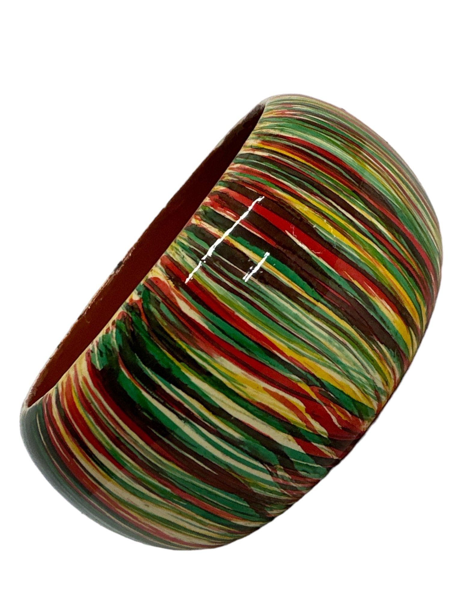 Wide Chunky Hand Painted Ethnic Wooden Bangle Bracelets - Fatisha Boutique