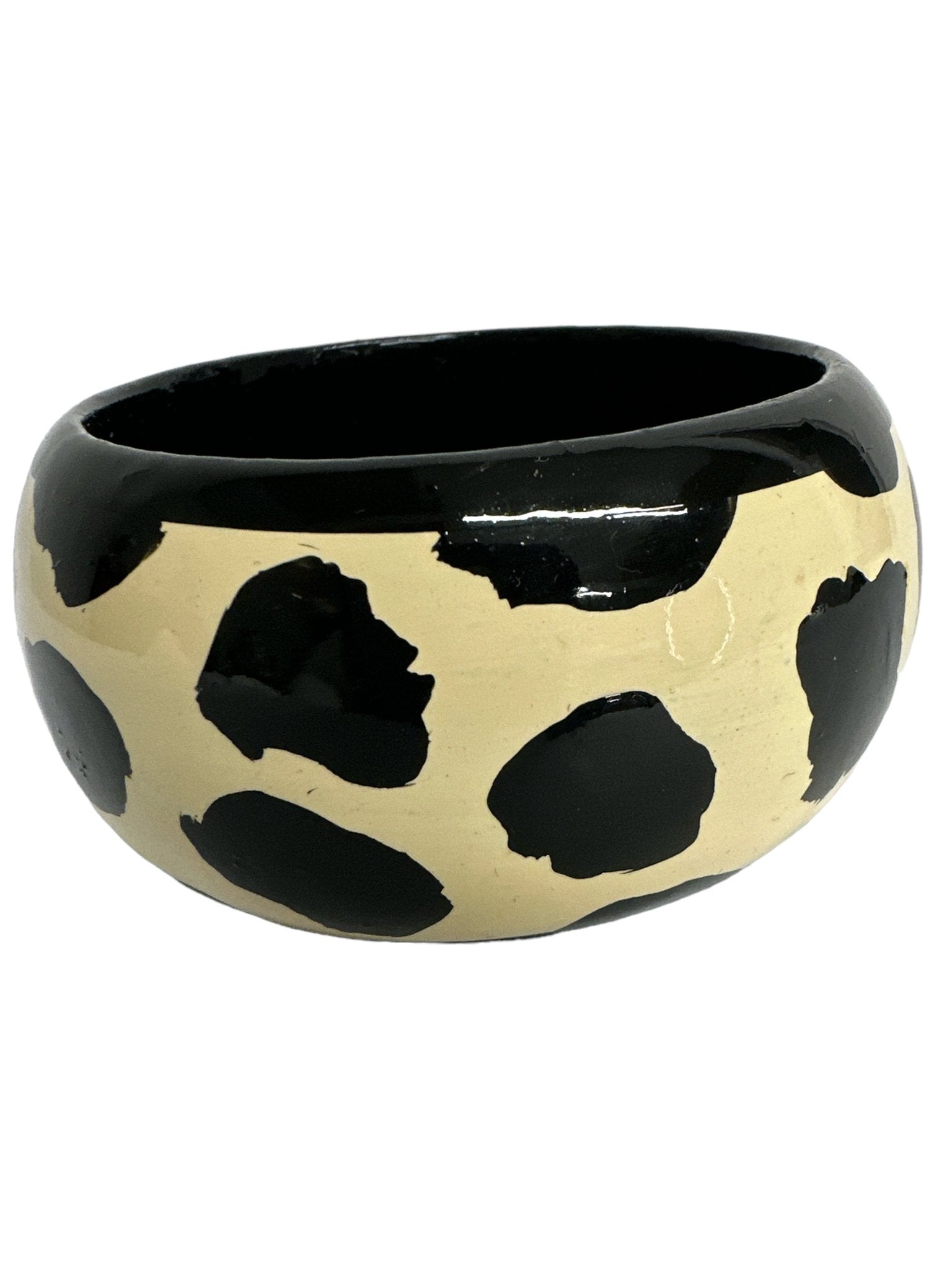 Wide Chunky Hand Painted Ethnic Wooden Bangle Bracelets - Fatisha Boutique