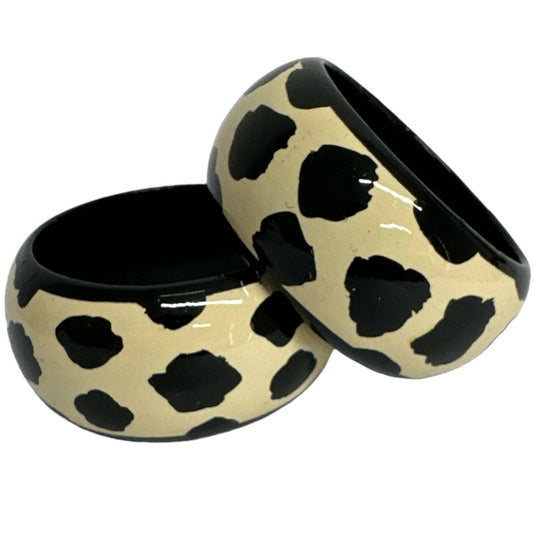 Wide Chunky Hand Painted Ethnic Wooden Bangle Bracelets - Fatisha Boutique