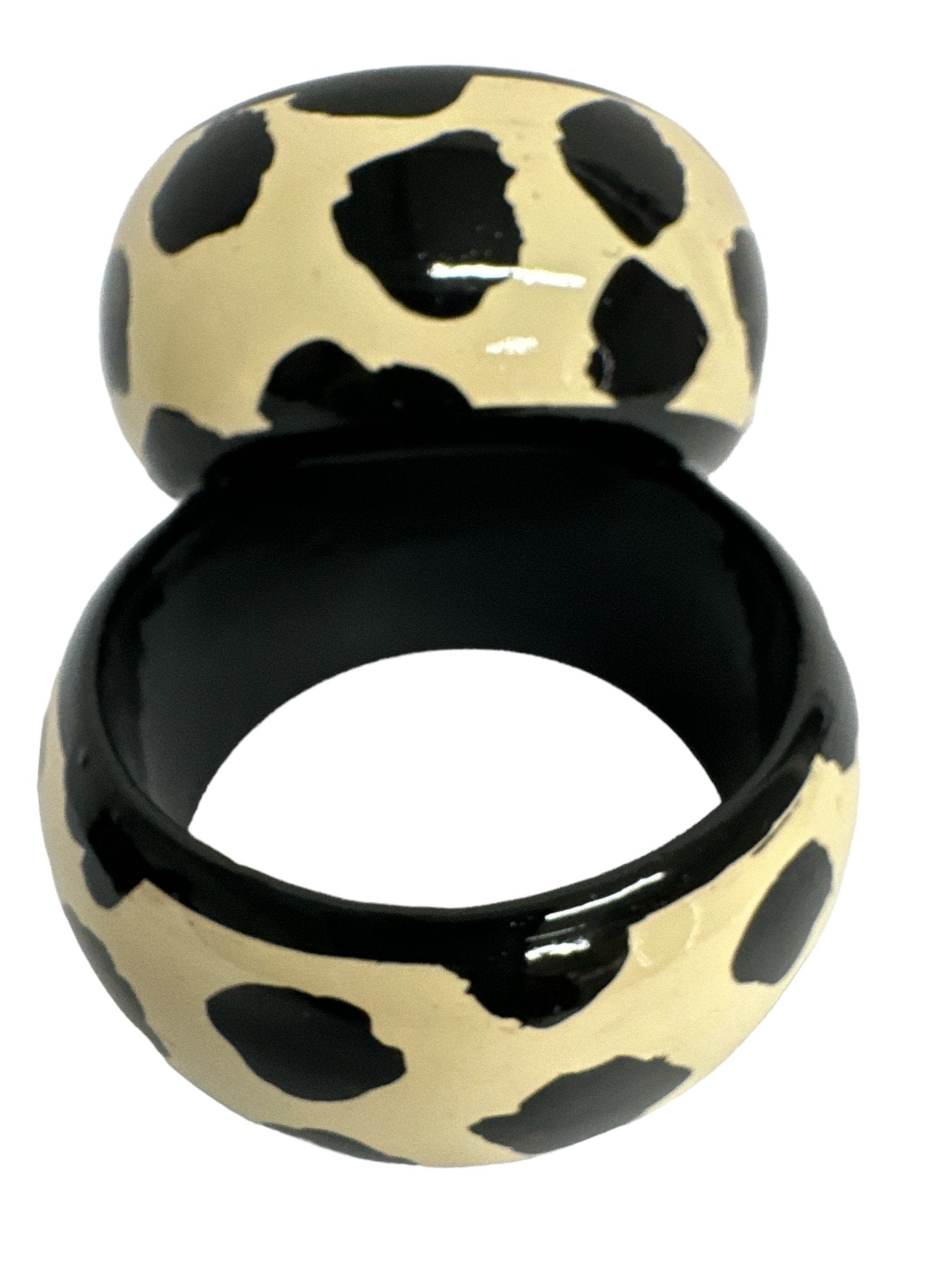 Wide Chunky Hand Painted Ethnic Wooden Bangle Bracelets - Fatisha Boutique