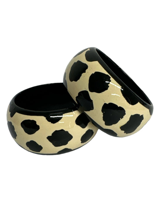 Wide Chunky Hand Painted Ethnic Wooden Bangle Bracelets - Fatisha Boutique