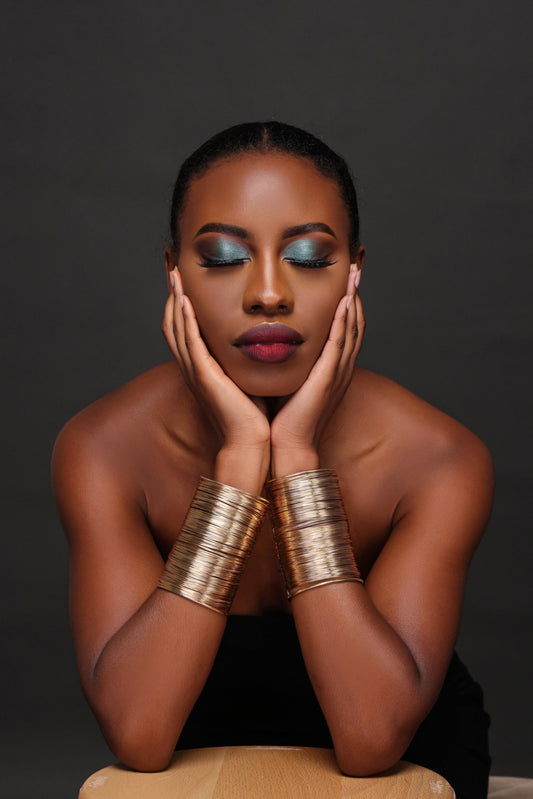 Wide Wire Cuff Bangles - Gold & Silver Statement Bracelets - Fatisha Boutique