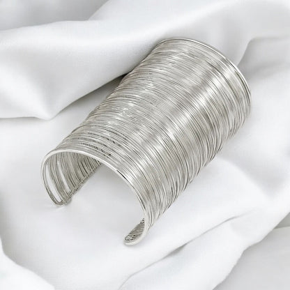 Wide Wire Cuff Bangles - Gold & Silver Statement Bracelets - Fatisha Boutique