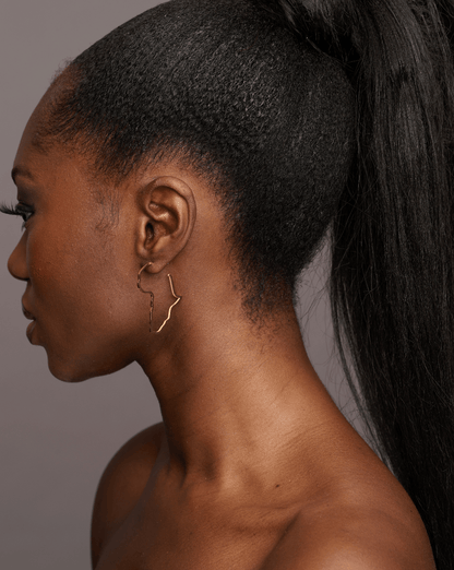 4cm Small Africa Map Shape Hoop Earrings - Fatisha Boutique