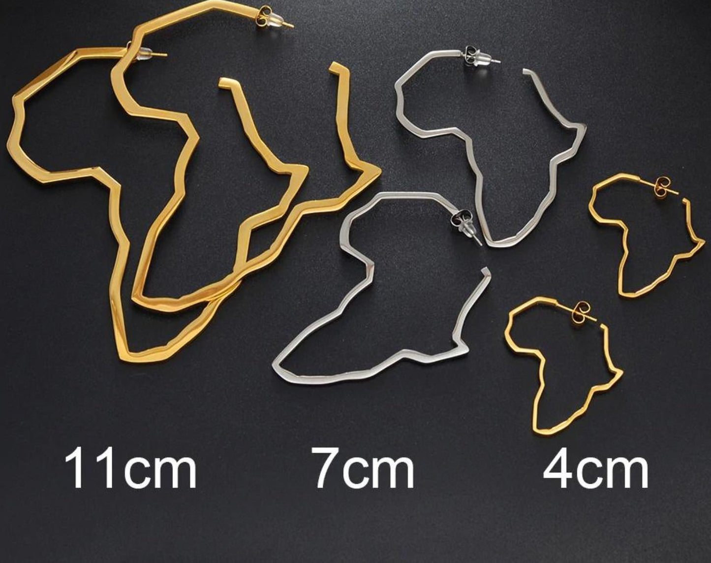 4cm Small Africa Map Shape Hoop Earrings - Fatisha Boutique
