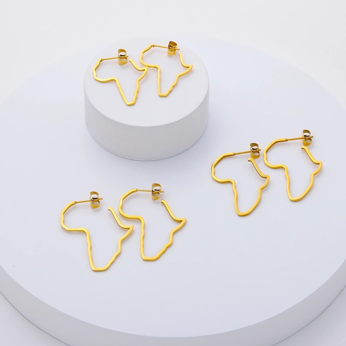4cm Small Africa Map Shape Hoop Earrings - Fatisha Boutique