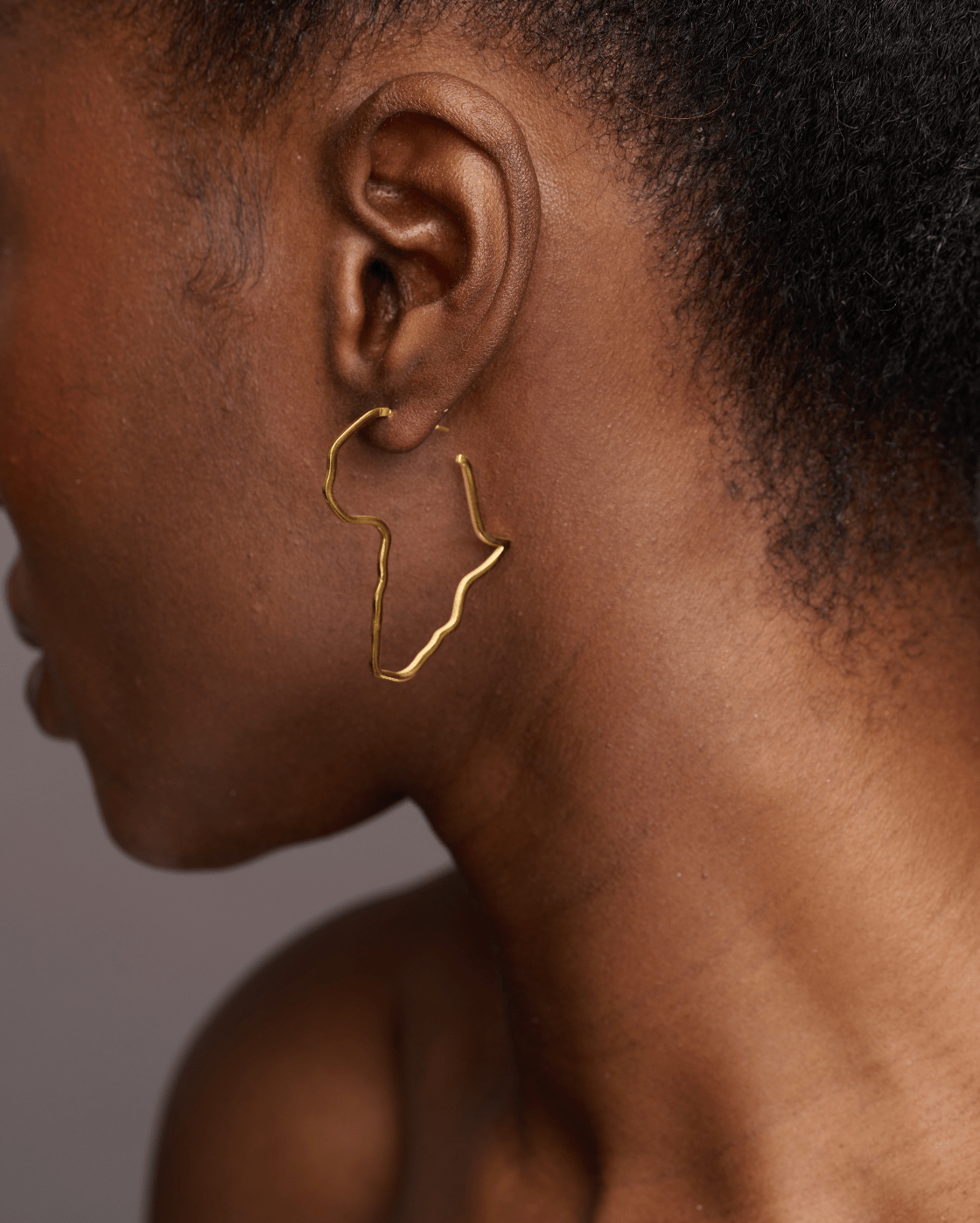 4cm Small Africa Map Shape Hoop Earrings - Fatisha Boutique