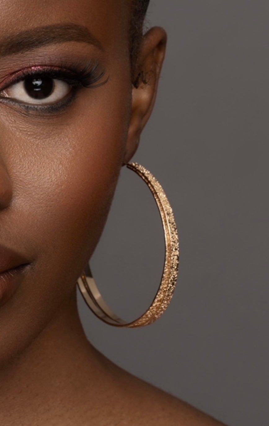 7CM Double Circles Statement Hoop Earrings - Fatisha Boutique