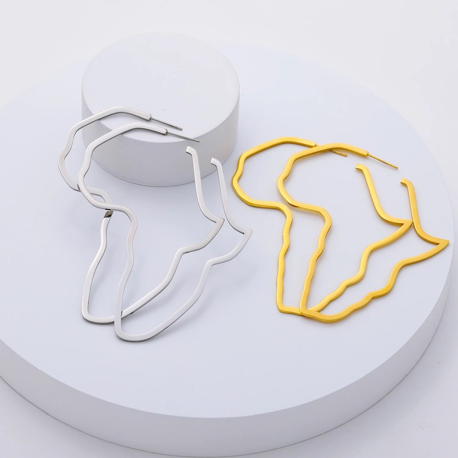 7cm Medium Africa Map Shape Hoop Earrings - Fatisha Boutique