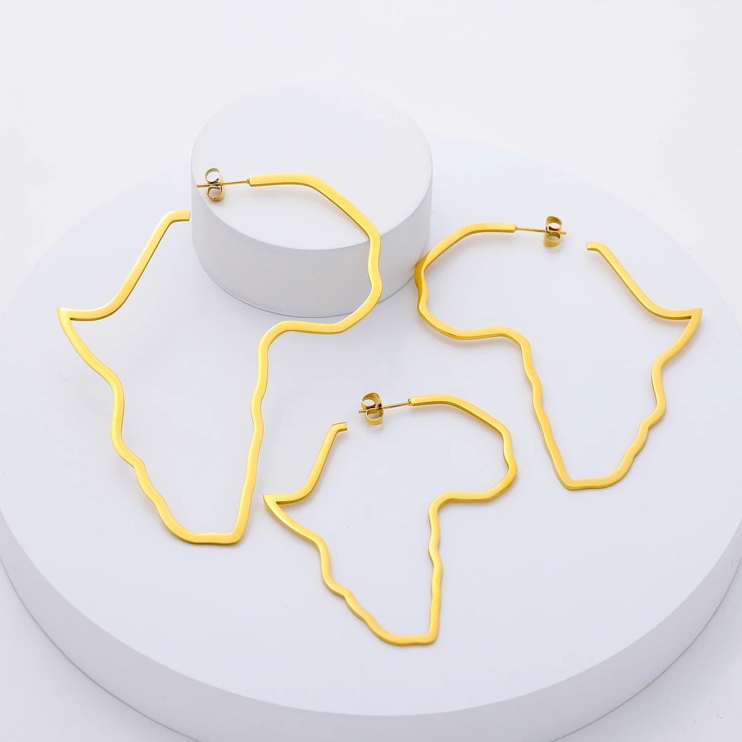 7cm Medium Africa Map Shape Hoop Earrings - Fatisha Boutique
