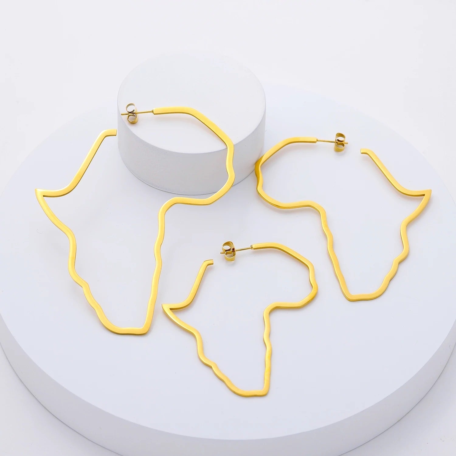 7cm Medium Africa Map Shape Hoop Earrings - Fatisha Boutique