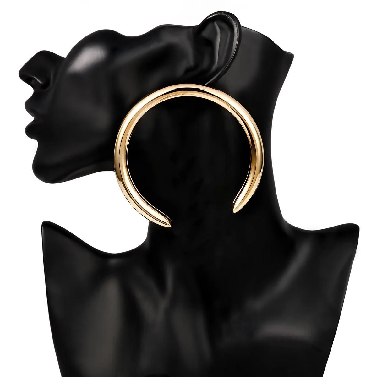 8CM Chunky Thick Oversized Meniscus Alloy Statement Stud Earrings - Fatisha Boutique
