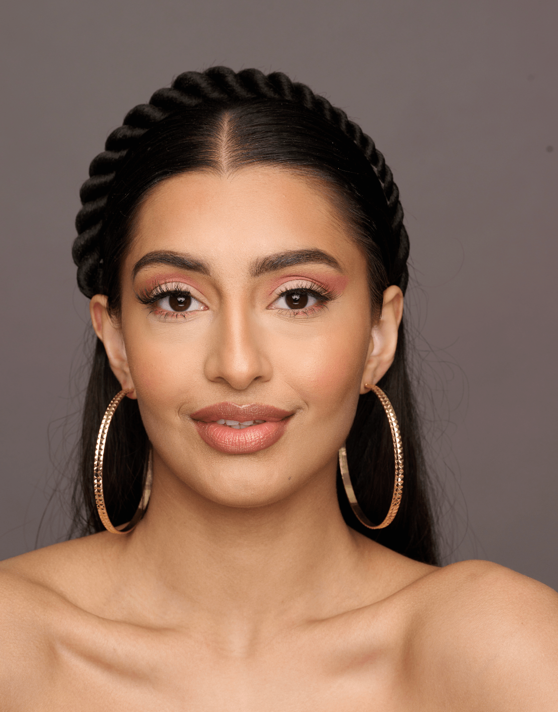 8CM Engraved Round Circle Statement Hoop Earrings - Fatisha Boutique