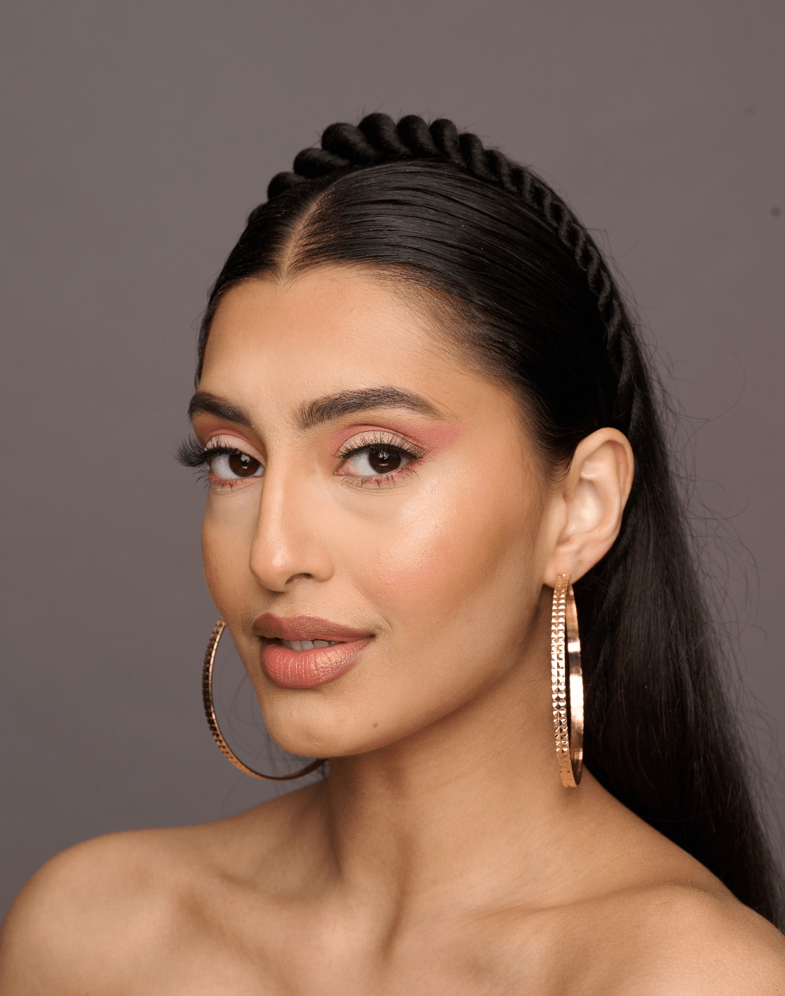 8CM Engraved Round Circle Statement Hoop Earrings - Fatisha Boutique
