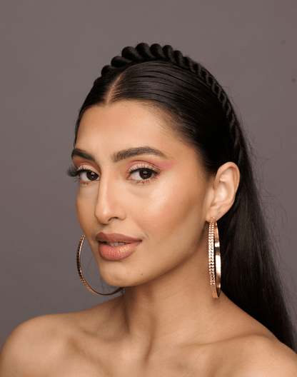 8CM Engraved Round Circle Statement Hoop Earrings - Fatisha Boutique