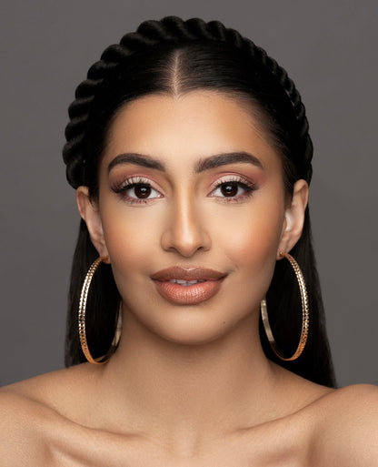 8CM Engraved Round Circle Statement Hoop Earrings - Fatisha Boutique
