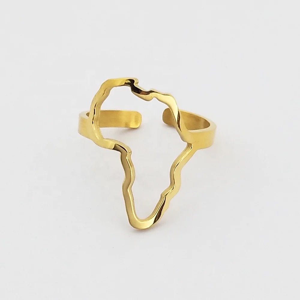 Adjustable Africa Map Stainless Steel Rings - Fatisha Boutique