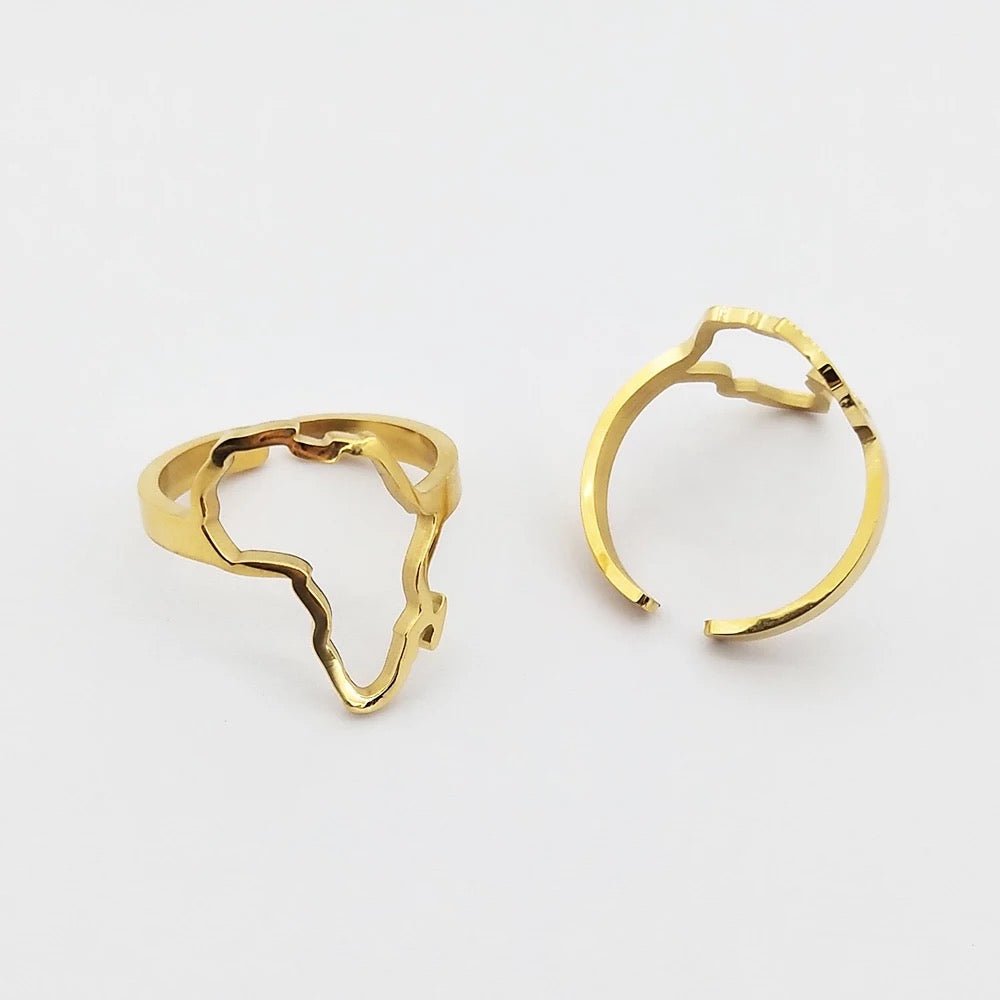 Adjustable Africa Map Stainless Steel Rings - Fatisha Boutique