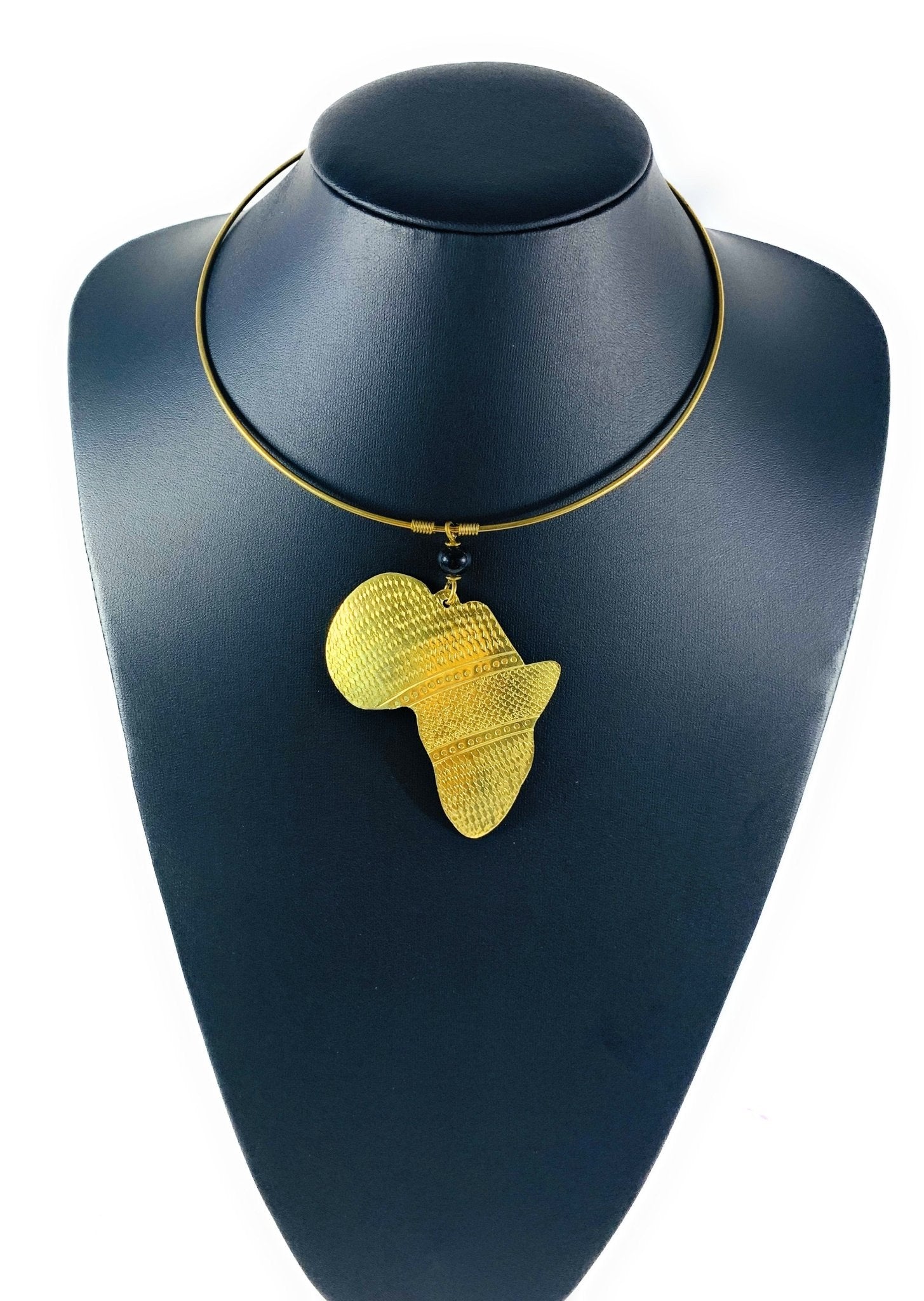 AFRICA MAP BRASS METAL PENDANT NECKLACE - Fatisha Boutique