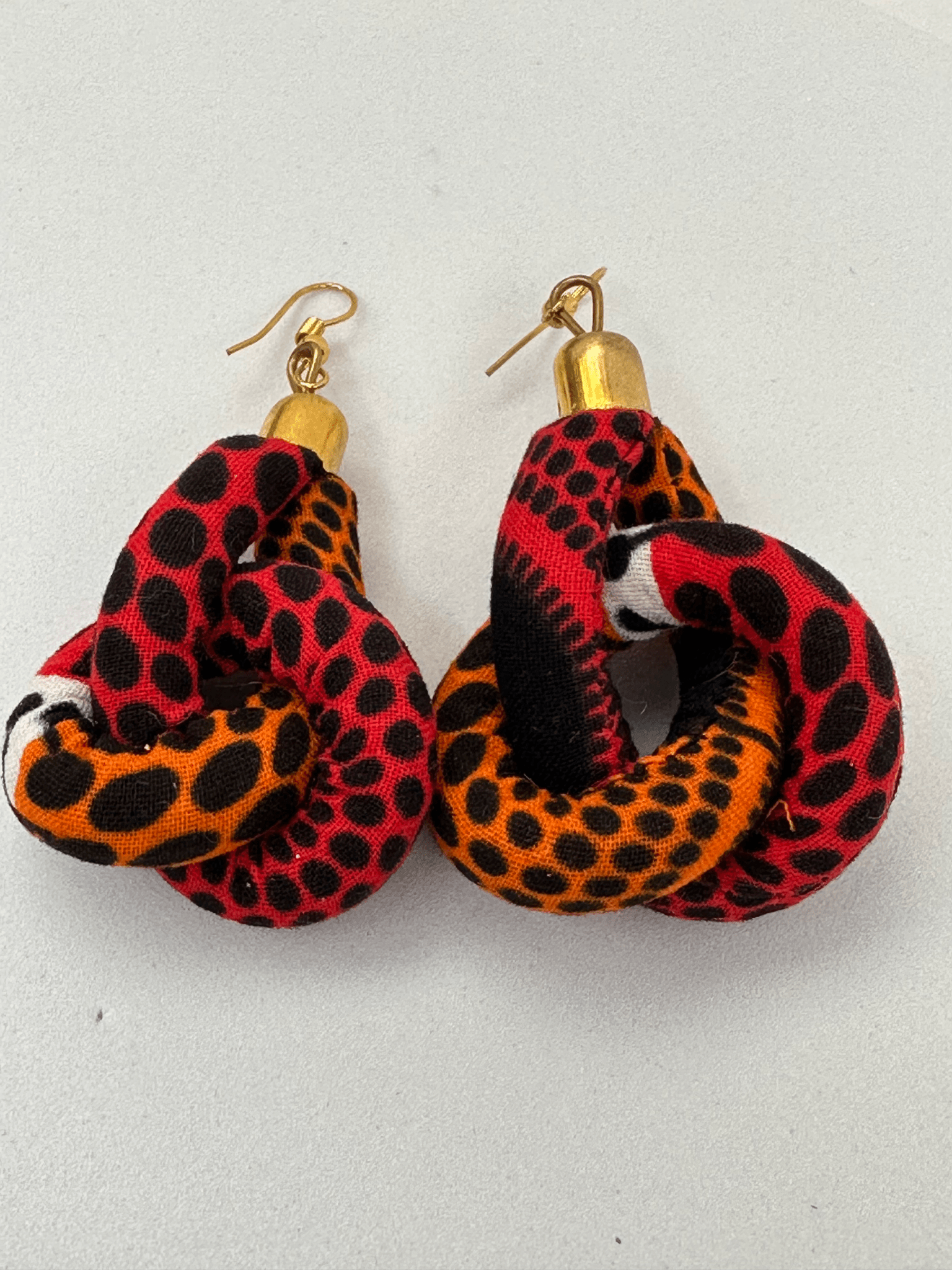 Ankara Print Fabric Dangle Knot Earrings - Fatisha Boutique