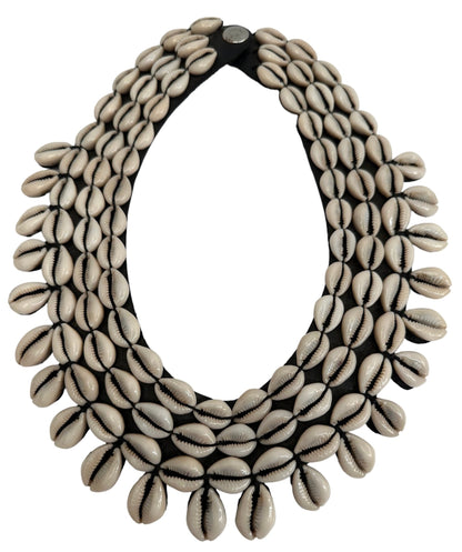 Authentic African Cowrie Seashell Beaded CollarNecklace - Fatisha Boutique