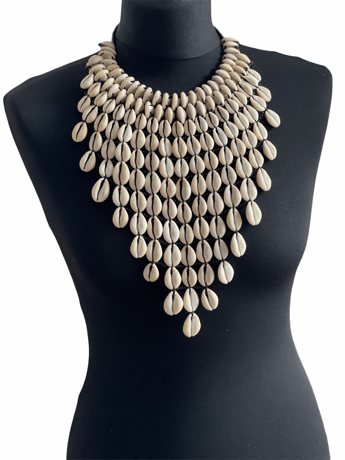 Authentic African Craftsmanship Cowrie Sea Shell Ethnic Collar Necklace - Fatisha Boutique