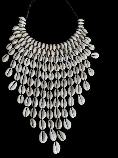 Authentic African Craftsmanship Cowrie Sea Shell Ethnic Collar Necklace - Fatisha Boutique