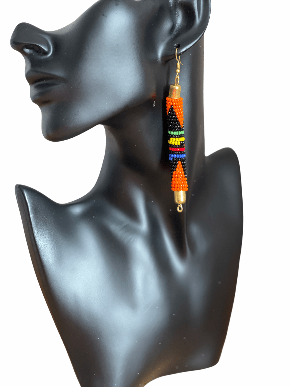 Authentic African Multicoloured Beaded Ethnic Dangle Earrings - Fatisha Boutique