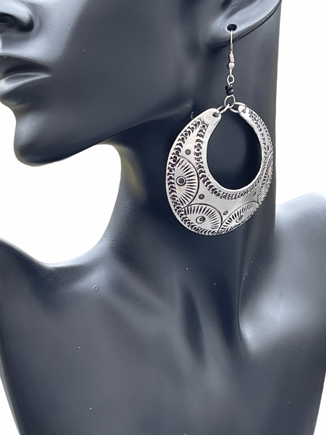 Authentic Engraved African Aluminium Dangle Earrings - Fatisha Boutique