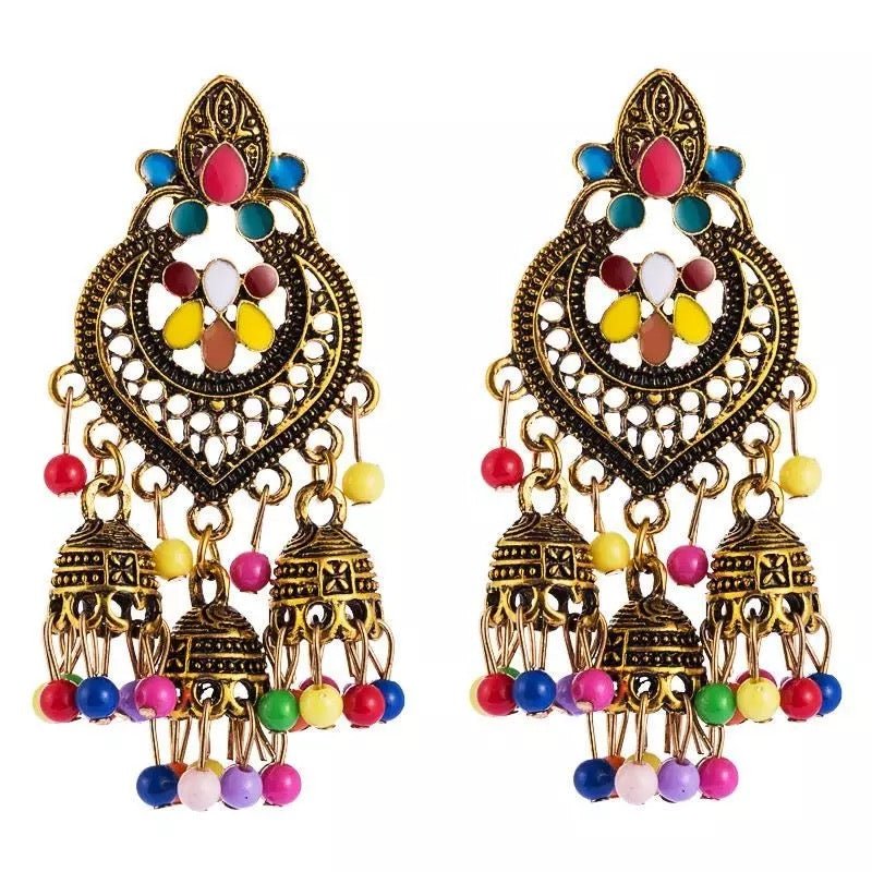 Bohemian Beaded Tassel Retro Tribal Dangle Earrings - Fatisha Boutique