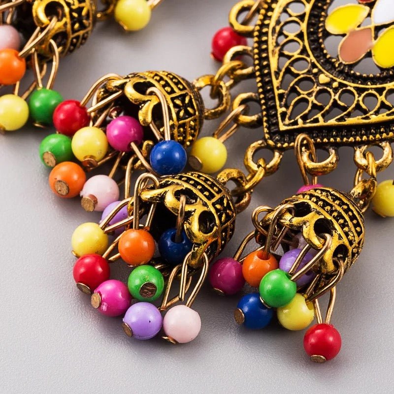 Bohemian Beaded Tassel Retro Tribal Dangle Earrings - Fatisha Boutique