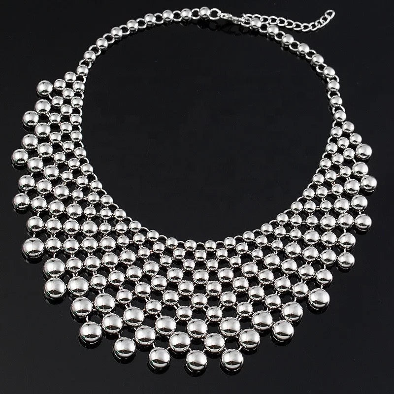 Collar Beaded Bib Statement Choker Necklace - Fatisha Boutique