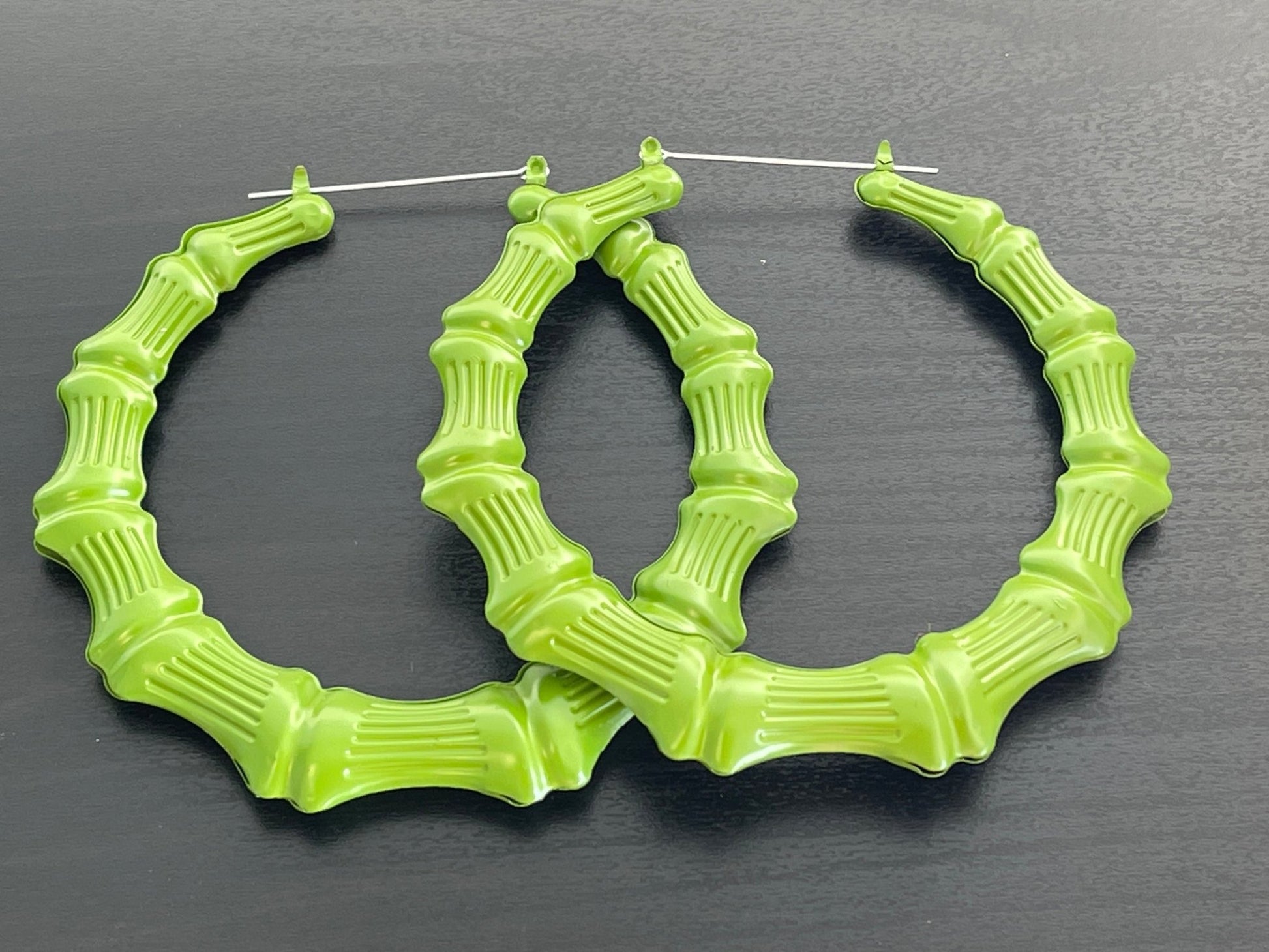 Colourful Punk Trendy Stylish Bamboo Hoop Earrings - Fatisha Boutique