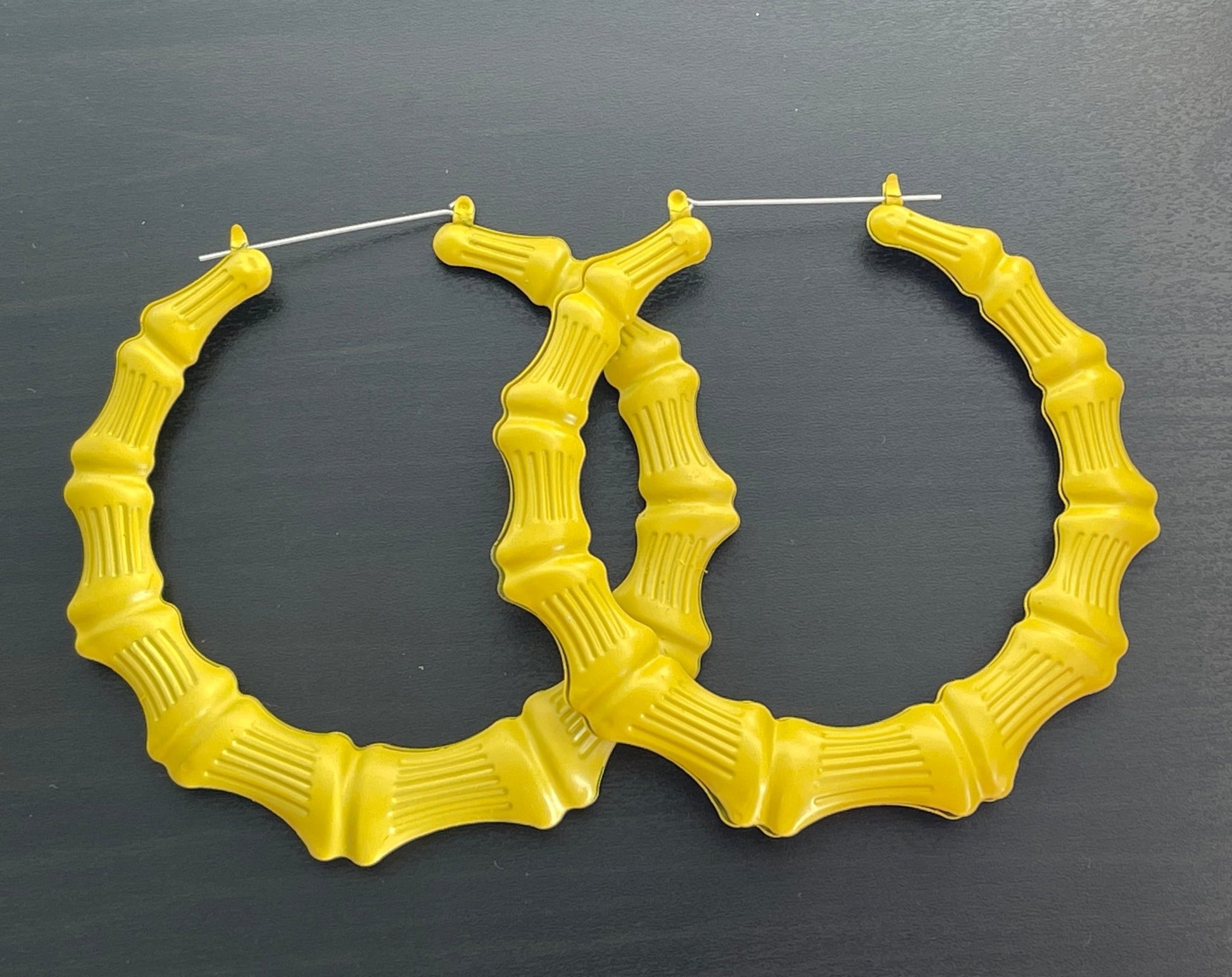 Colourful Punk Trendy Stylish Bamboo Hoop Earrings - Fatisha Boutique