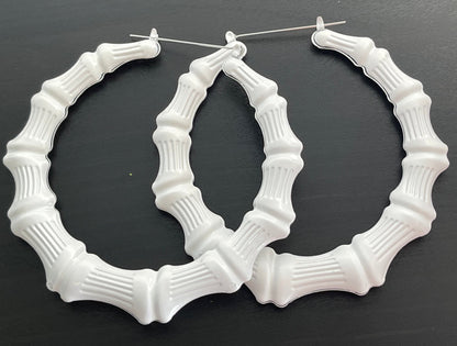 Colourful Punk Trendy Stylish Bamboo Hoop Earrings - Fatisha Boutique