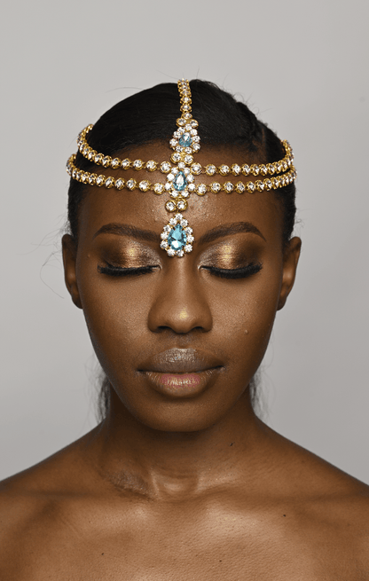 Crystal Diamante Rhinestone Multi layered Tassels Headpiece Hair Jewellery - Fatisha Boutique