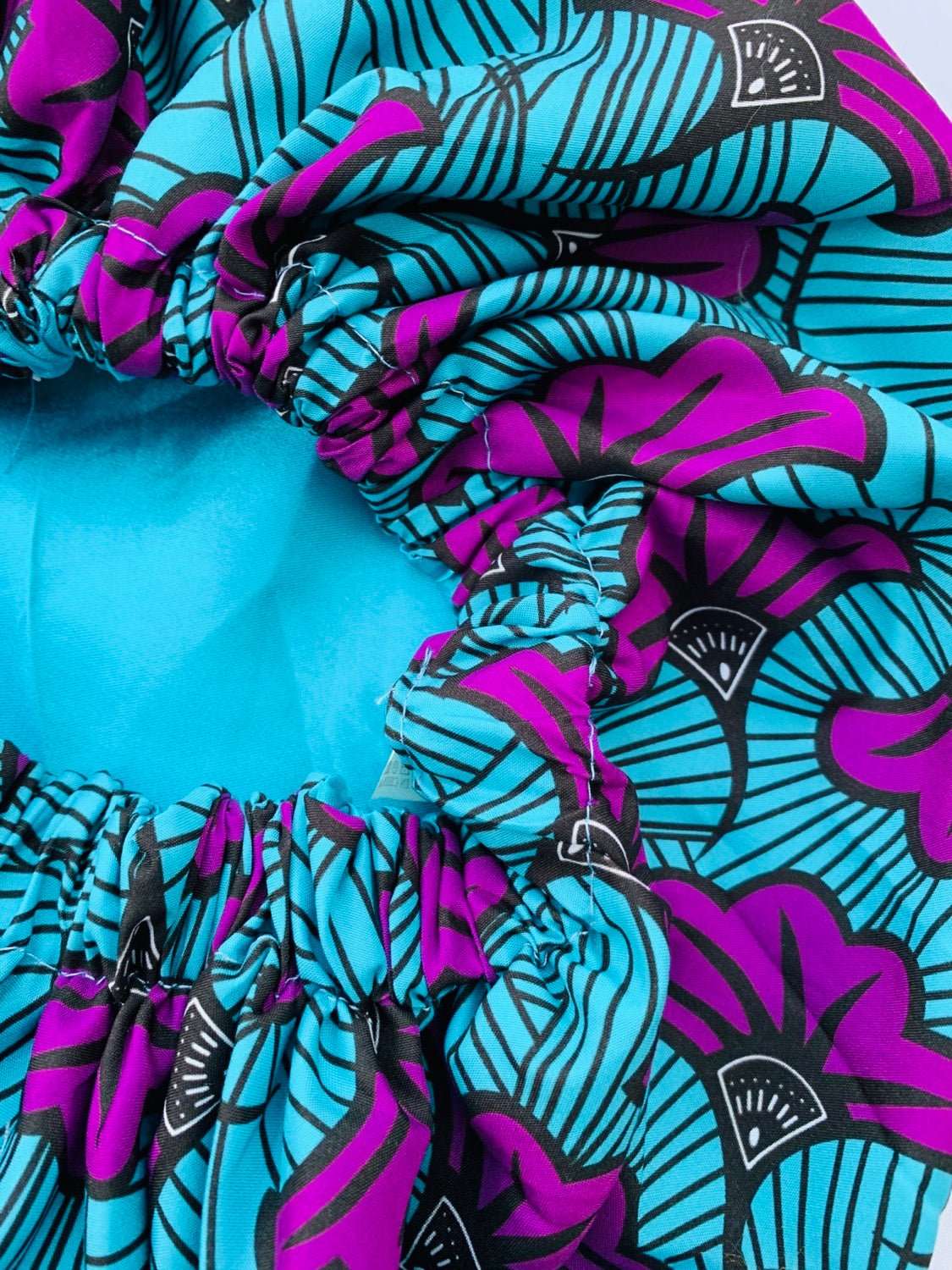 Double Layered Ankara Pattern Satin Silk Revisable Bonnet Cap - Fatisha Boutique