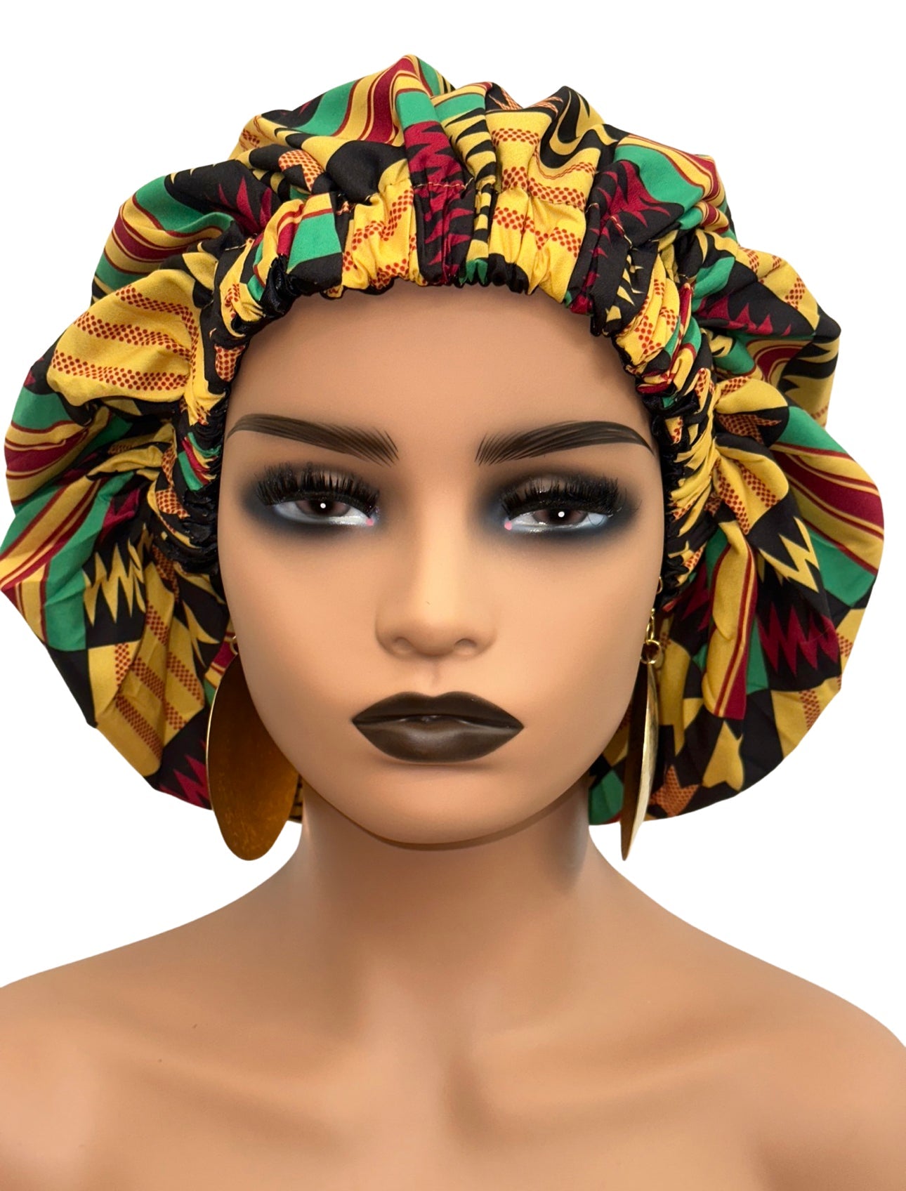 Double Layered Ankara Satin Silk Reversible Bonnet Cap - Fatisha Boutique
