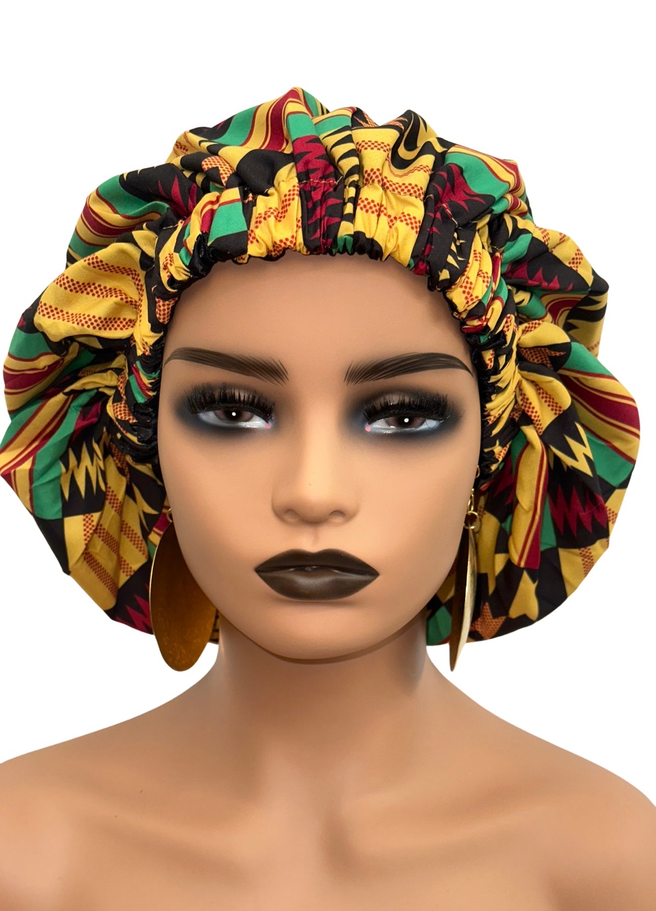 Double Layered Ankara Satin Silk Reversible Bonnet Cap - Fatisha Boutique