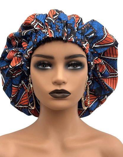 Double Layered Ankara Satin Silk Reversible Bonnet Cap - Fatisha Boutique
