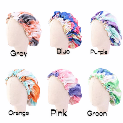 Kids Adjustable Double Layered Revisable Satin Silk Bonnet Caps