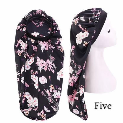Long Satin Silk Single Layered Bonnet Caps For Braids And Long Hair
